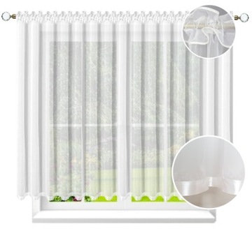 FIRANA GOTOWA WOAL 140x300 PROSTA LAMÓWKA BIAŁA