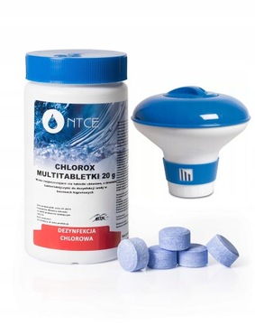 CHLOR BLUE Małe Niebieskie Tabletki Multifunkcyjne + DOZOWNIK ! NTCE 20g1kg