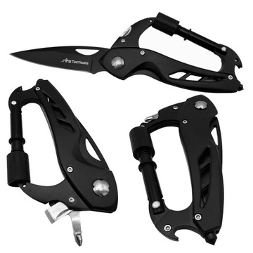 MULTITOOL NARZĘDZIE WIELOFUNKCYJNE karabińczyk 6w1