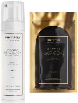 TanExpert Coconut Glow - Pianka Samoopalająca Tan Expert 200ml + RĘKAWICA