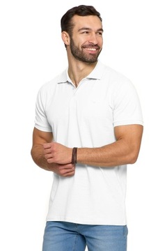 Koszulka męska MORAJ bawełniana Koszulka Polo biała REGULAR FIT r. XXL + N