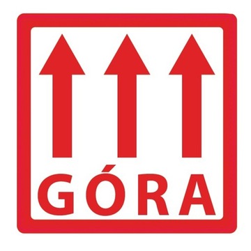 Etykieta naklejka Ostrzegawcza Góra 10x10cm 500szt