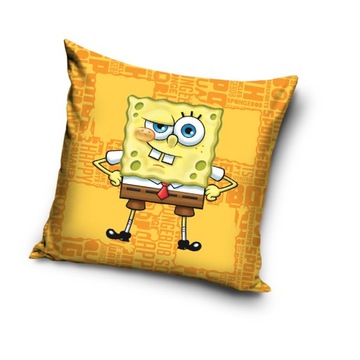 POSZEWKA pluszowa dekoracyjna na poduszkę SPONGEBOB 40x40 cm WELWET
