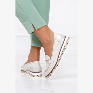 MOKASYNY PÓŁBUTY POLSKA SKÓRA WIOSENNE LEKKIE r 41