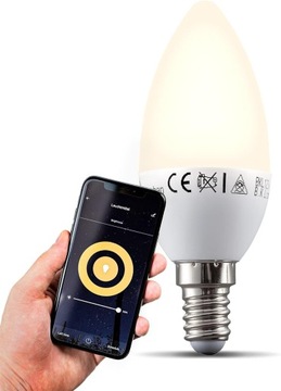 ŻARÓWKA LED - E14 - SMART WIFI - ŚCIEMNIALNA - CIEPŁA 2700k - 5.5W - 470lm