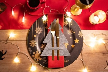 Рождественские чехлы для столовых приборов, серый, 4 шт., рождественские елки для вечеринки