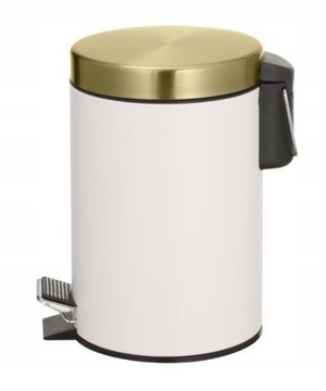 KOSZ Z PEDAŁEM 3L INSTILO BIAŁY METAL+ZŁOTY