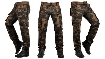 it096-2 р. 30 РАБОЧИЕ БРЮКИ-КАРГО, СВОБОДНЫЙ ПОЯС, КАМУФЛЯЖ.