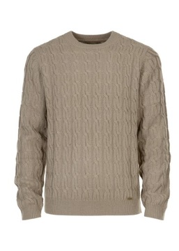 OCHNIK Beżowy sweter męski SWEMT-0097-81 r. 2XL