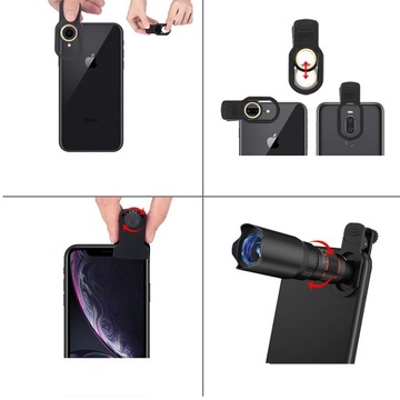 ZESTAW 4W1 MAKRO TELE FISHEYE NA TELEFON ZE STATYWEM