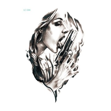 МОЮЩАЯСЯ ВРЕМЕННАЯ ТАТУ ЖЕНСКАЯ ПИСТОЛЕТ