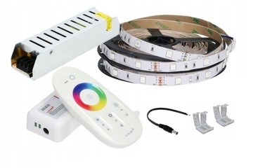 ZESTAW 2x7m Taśma LED RGB + zasilacz + pilot 14m