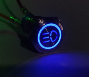 Кнопка дальнего света 16 мм со светодиодной подсветкой 12V 24V SPDT On-On bi