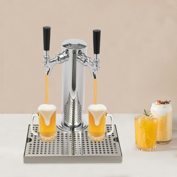 ВИННАЯ КОЛОННА ИЗ НЕРЖАВЕЮЩЕЙ СТАЛИ С ДВОЙНОЙ ГОЛОВКОЙ + ПОДДОН