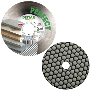 DISTAR PERFECT 125 MM - Tarcza diamentowa do gresu + Tarcza szlifierska
