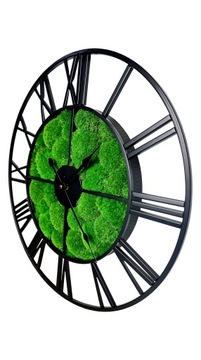 Часы в стиле ретро, ​​металл, подушка из мха, 50 см
