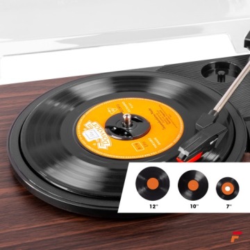 Проигрыватель с динамиками BT, конвертером USB RCA + винил