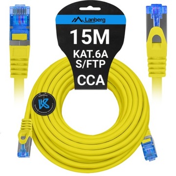 KABEL PRZEWÓD LAN SIECIOWY RJ45 CCA ETHERNET KAT.6A CAT S/FTP 15M LANBERG