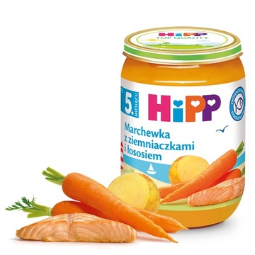 HiPP Marchewka z ziemniaczkami i łososiem, 190g