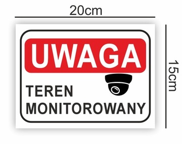 Tabliczka PCV ZNAK TEREN MONITOROWANY 20x15cm