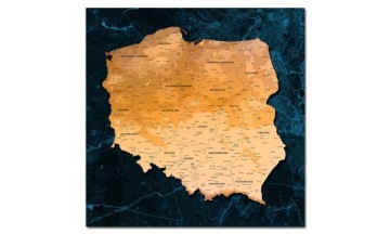 CORK BOARD POLAND Изображение карты 100х100см Польша