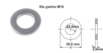 Podkładki okrągłe M10 --- DIN 125A --- 2000 SZTUK