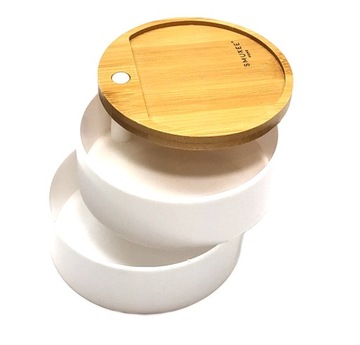 2-х уровневый вращающийся контейнер-органайзер из бамбука