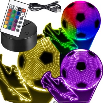 НОЧНОЙ СВЕТИЛЬНИК RGBW BALL CUTS Euro 2024 ФУТБОЛИСТ 3D-СВЕТОДИОДНЫЕ ЦВЕТА ДИСТАНЦИОННЫЙ