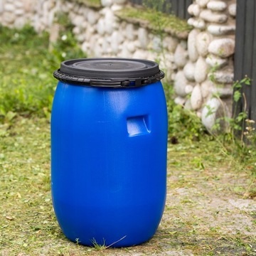 BECZKA 60L ZBIORNIK NA WODĘ DO KISZENIA KAPUSTY OGÓRKÓW PLASTIKOWA Z OBEJMĄ