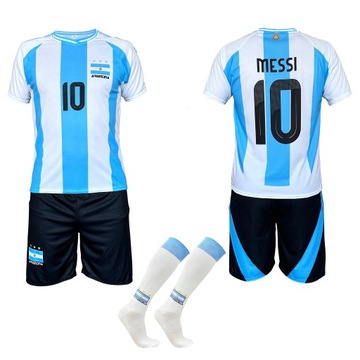 Strój piłkarski z getrami - MESSI ARGENTYNA - M
