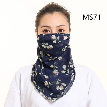 New Chiffon Neck Scarf Face Wraps Sunscreen Neckerchief Floral Bandana