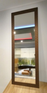 Lustro w drewnianej miedzianej ramie 140x50