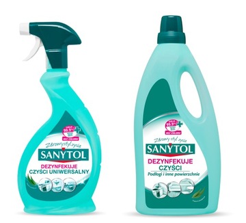 SANYTOL ZESTAW UNIWERSAALNY SPRAY 500ml + PŁYN 1L