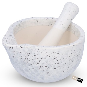 MOŹDZIERZ porcelanowy do pieprzu kawy ziół ubijak do ucierania z tłuczkiem