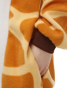 Żyrafą zwierzęciem body piżama dla dorosłych kobiet z długim rękawem z kap