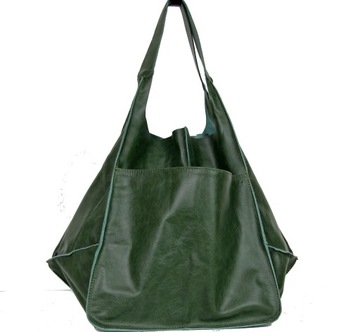 Натуральная кожаная женская сумка - XXL Плековая сумка - кожаная сумочка