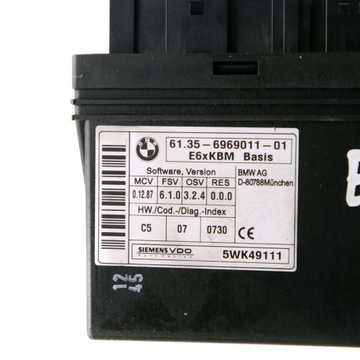BMW E60 E63 E64 MODUL ŘÍZENÍ POHODĚ KAROSÉRIE ECU 6969011