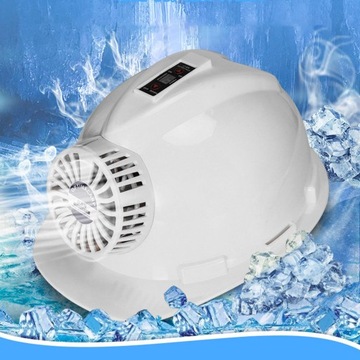 Каска с защитным шлемом для вентилятора, зарядка, 4 уровня скорости, белый