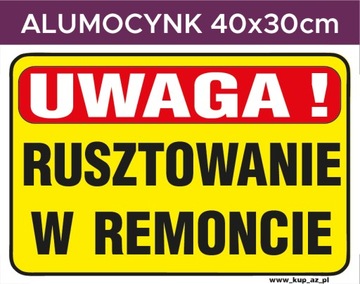 Tablica BHP 40x30cm rusztowanie w remoncie #095A