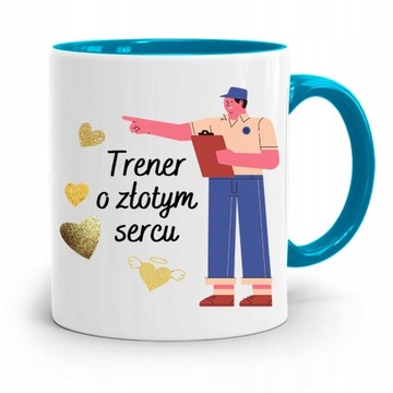 DLA TRENERA TRENERKI SIŁOWNIA KUBEK BŁĘKITNY z Nadrukiem ze Zdjęciem
