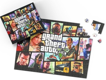 PUZZLE - GTA V GRA - PREZENT NA ŚWIĘTA WZORY - 252el + PUDEŁKO