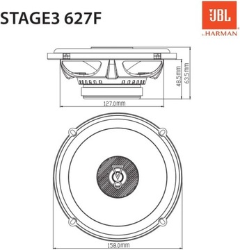 JBL Stage3 627F Автомобильные динамики 16,5 см / 165 мм - Зелена Гура