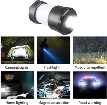 USB C ТУРИСТИЧЕСКИЙ КЕМПИНГОВЫЙ ФОНАРЬ LED 600LM С USB