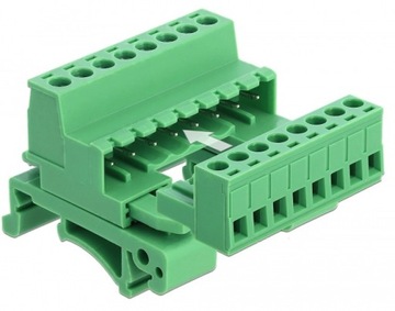 Panel Zacisków Na Szynę DIN 8 pin 10A/ 300V Kątowy