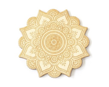 Podkładka pod kubek, podstawka drewniana, MANDALA