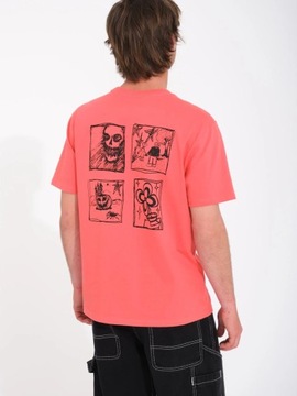 Koszulka męska VOLCOM T-SHIRT bawełniana różowa z nadrukiem r. M