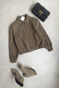 Zara kurtka XS 34 bomber bomberka khaki luźna