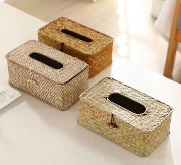 BOHO ОРАНЖЕВЫЙ КОНТЕЙНЕР ДЛЯ САЛФЕТОК С ТРАВОЙ