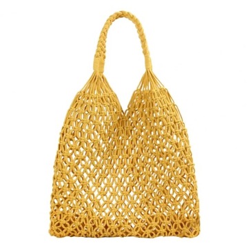Woven Pattern Hollow Out Tote Bag Handmade Large C