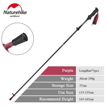 Naturehike Ultralight z włókna węglowego 5-sekcyjny składany regulowany ki